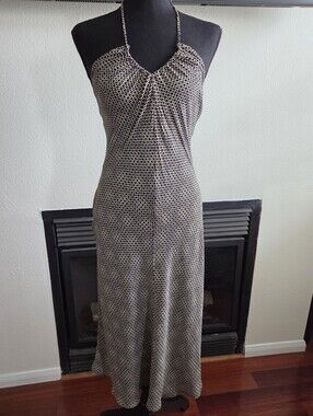 Tessuto Black & Tan Halter Dress, NWOT